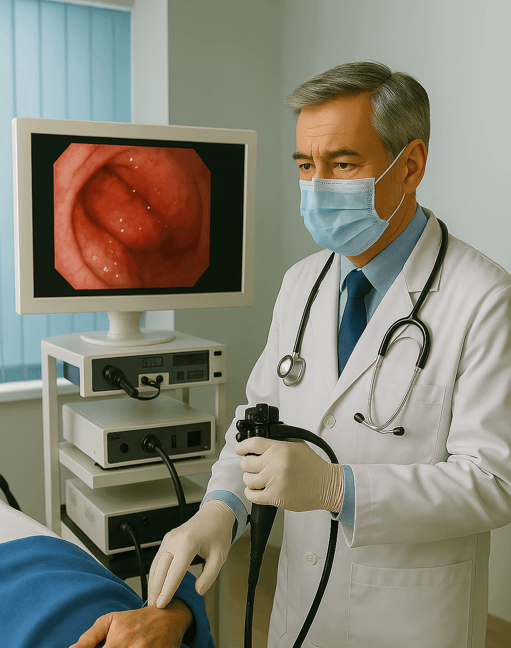 Gastroenterology specialist in an examination room